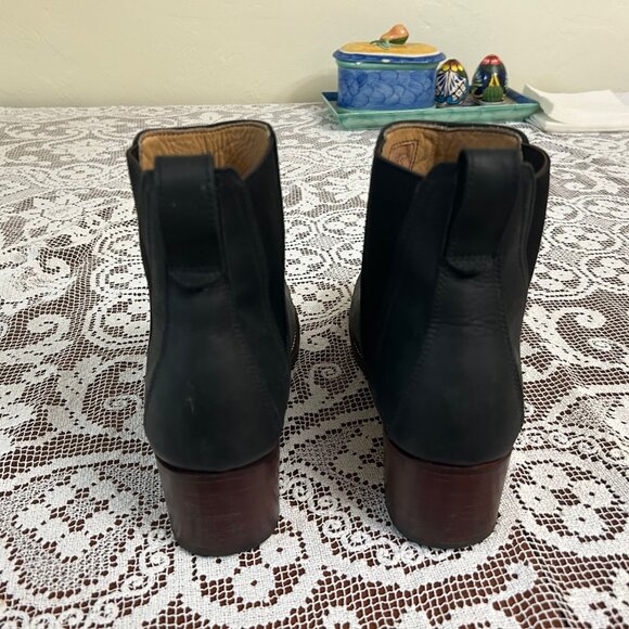 Adelante Boot Co. handmade leather Chelsea heeled boots mahogany/black size 10D - Picture 4 of 6